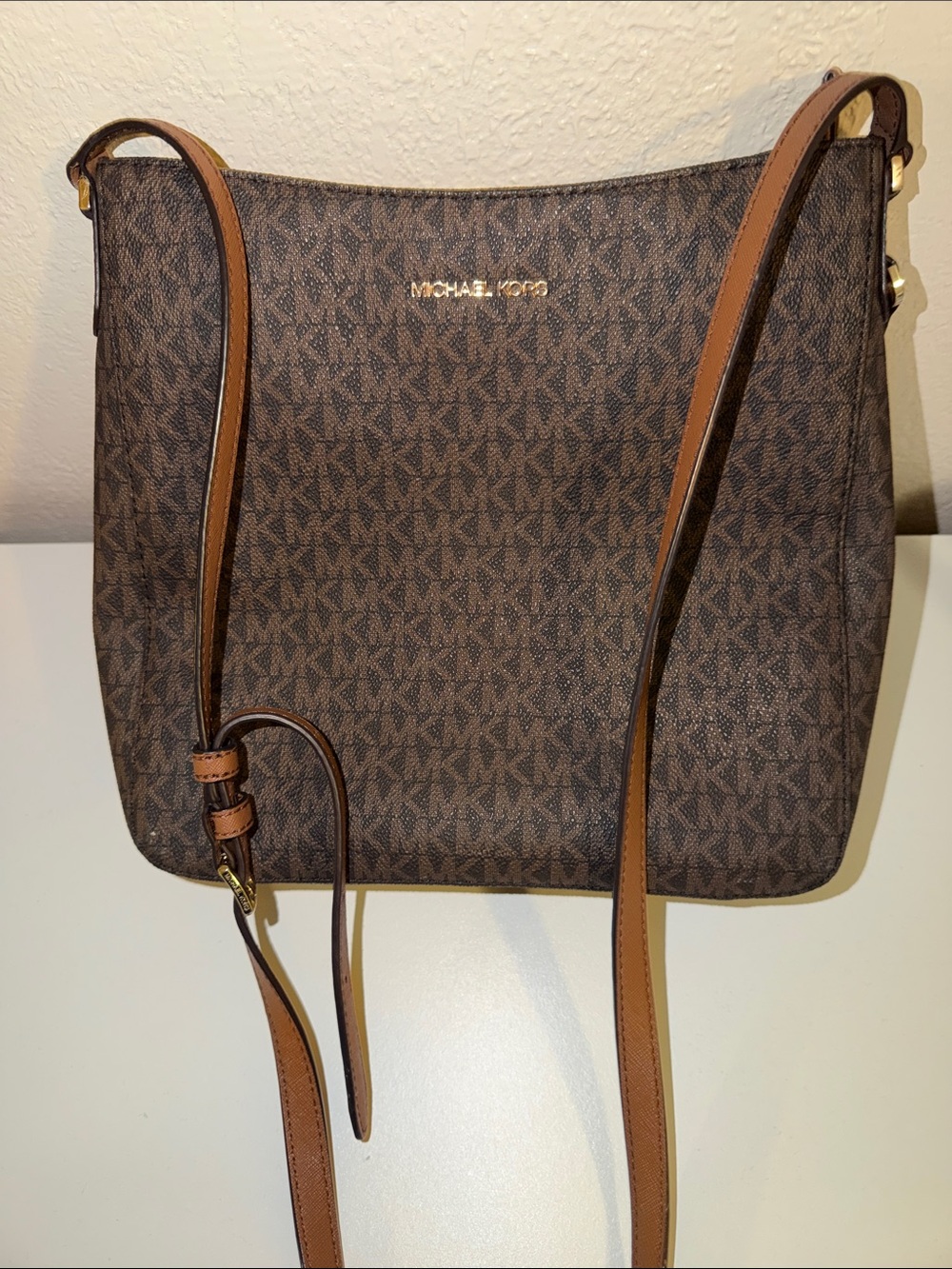 Michael Kors Brown MK Logo Crossbody Bag